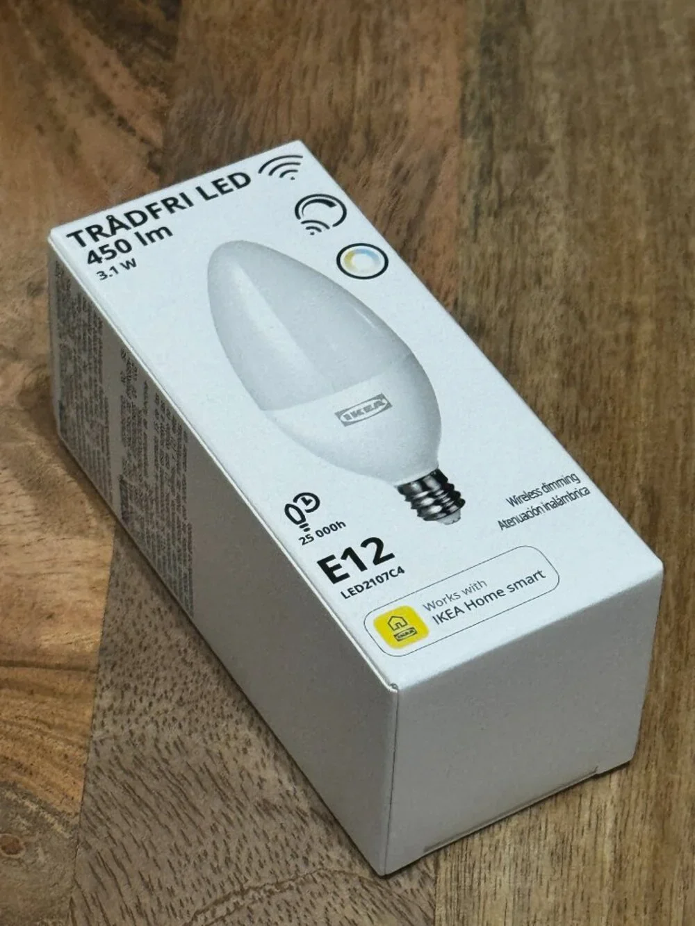 IKEA TRÅDFRI LED Chandelier Bulb E12 450 Lumens, Dimmable, White Spectrum